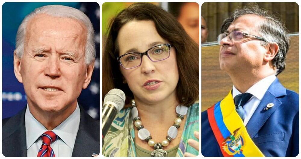 Joe Biden, Jean Elizabeth Manes y Gustavo Petro.