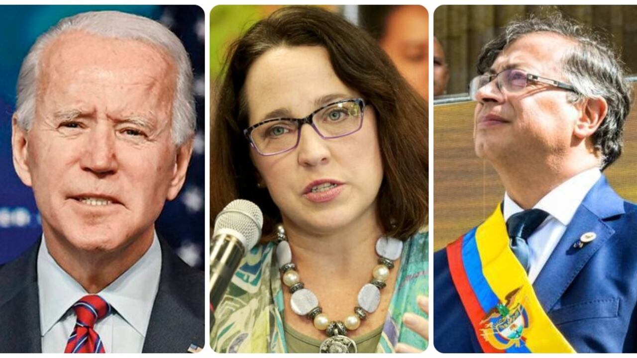 Joe Biden, Jean Elizabeth Manes y Gustavo Petro.