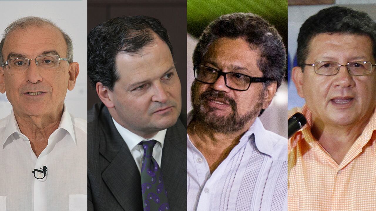 Humberto de la Calle, Sergio Jaramillo, Iván Márquez y Pablo Catatumbo.