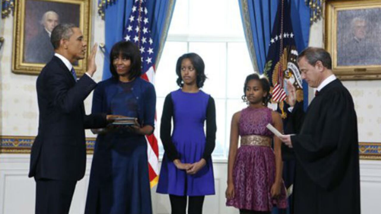 Barack Obama realizó este domingo un juramento privado en la Casa Blanca.