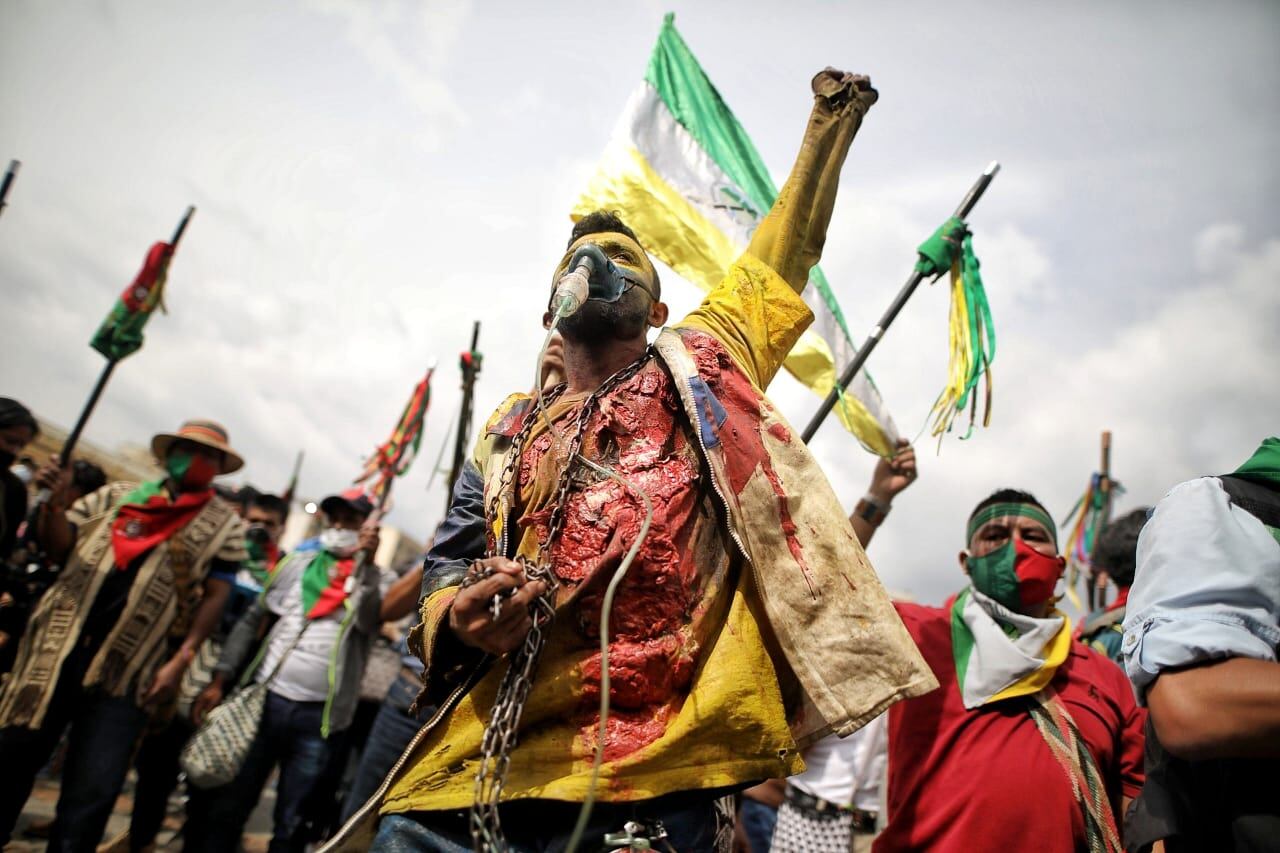 La minga marcha en Bogotá