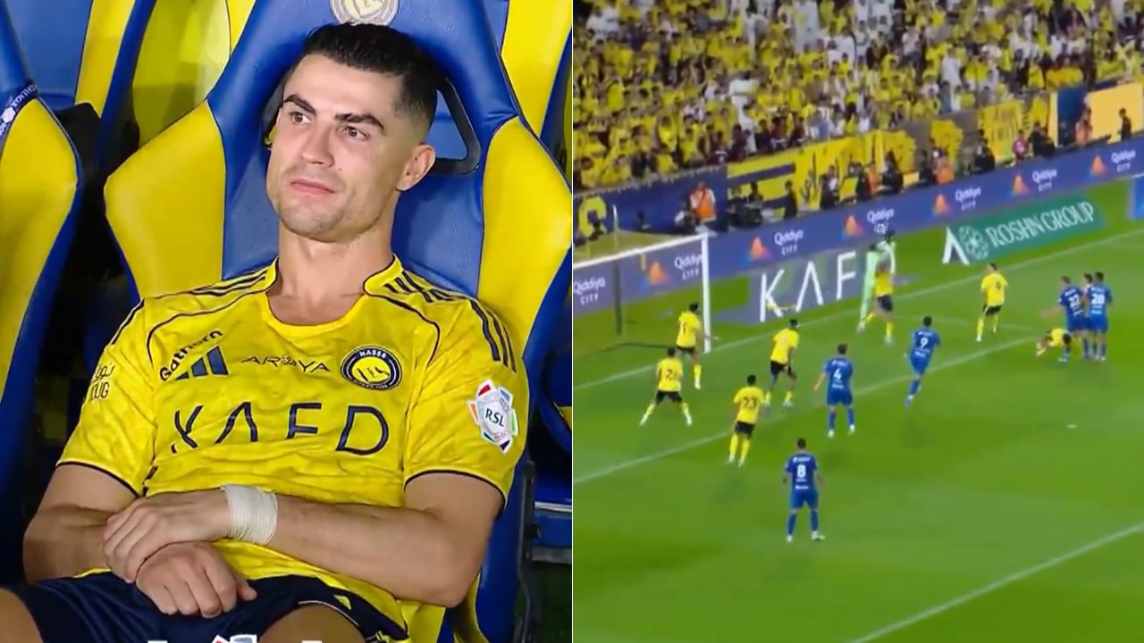 Cristiano Ronaldo, de Al Nassr. Su decepción por el empate sobre el final ante Al Hilal fue total