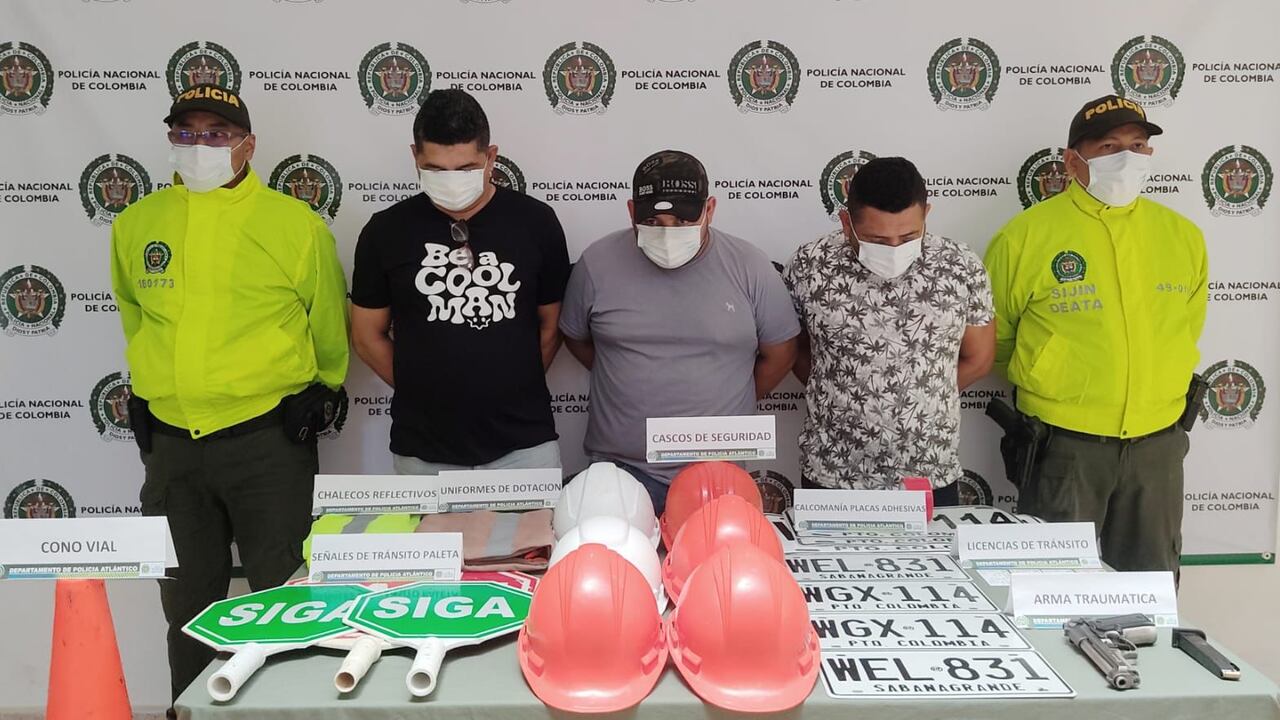 La Policía en el departamento del Atlántico capturaron a cinco personas que integraban Los Volqueteros.