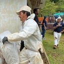 Los residuos fueron clasificados y pesados.