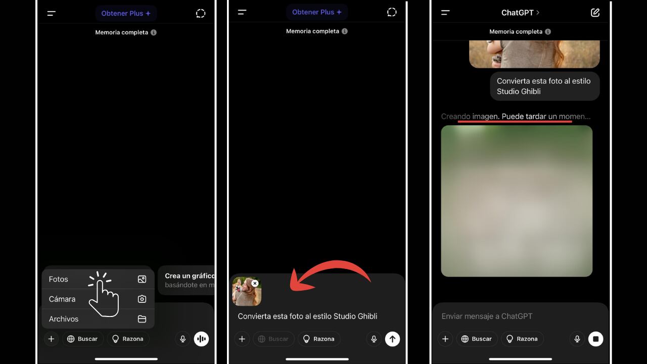 Editar foto estilo Studio Ghibli en ChatGPT.
