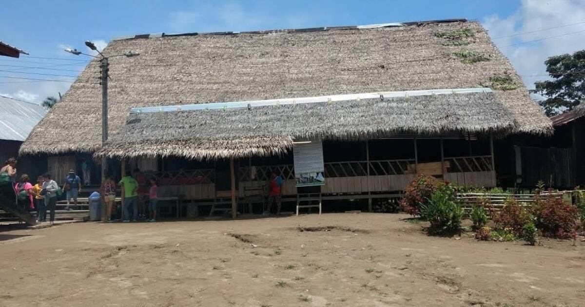 Comunidad indígena de Macedonia, perteneciente a la etnia Ticuna, en el Amazonas.