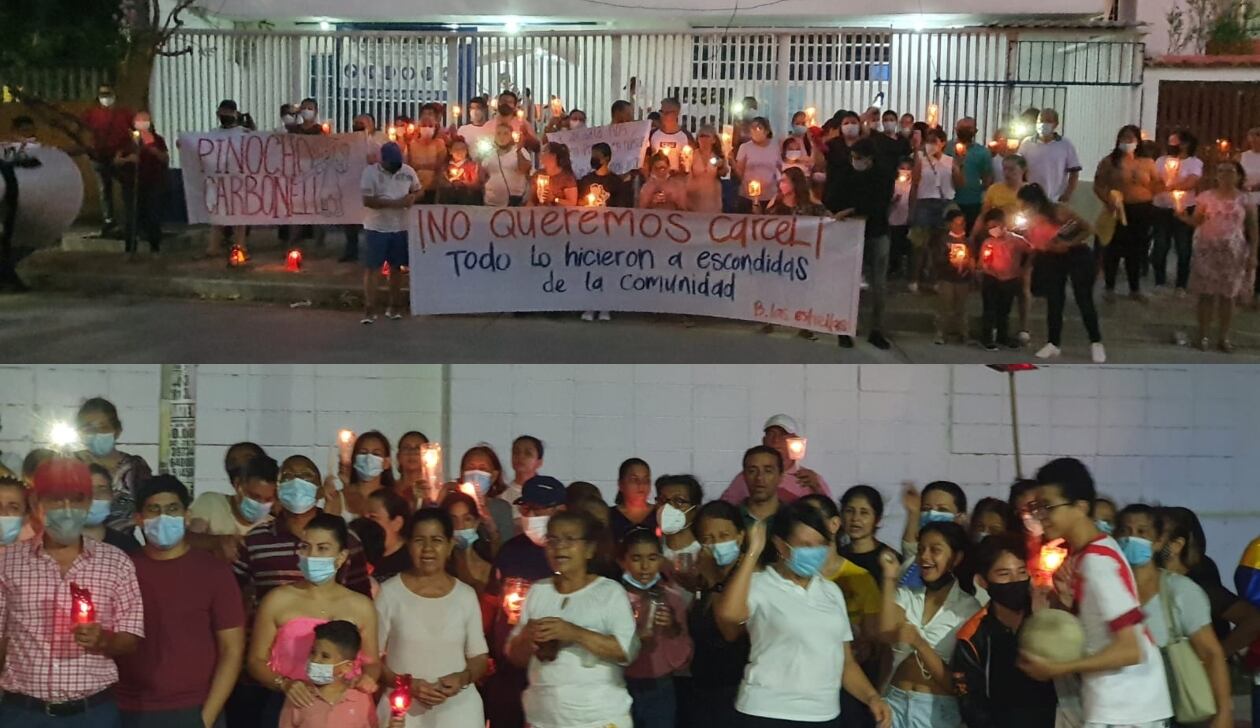 La velatón fue motivada por lo ocurrido el pasado miércoles, cuando seis reclusos se fugaron y tres fueron recapturados.