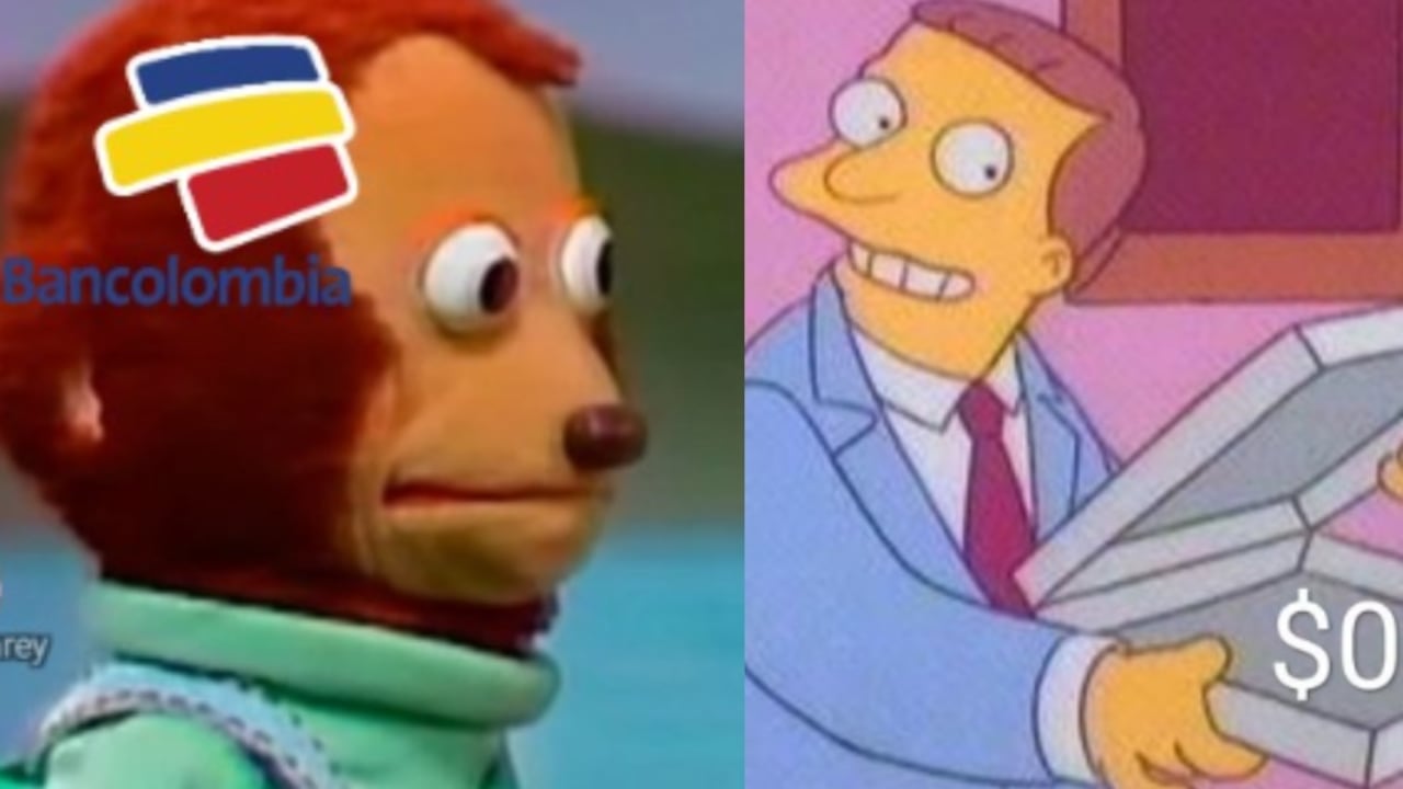 Algunos de los memes tras la falla de Bancolombia