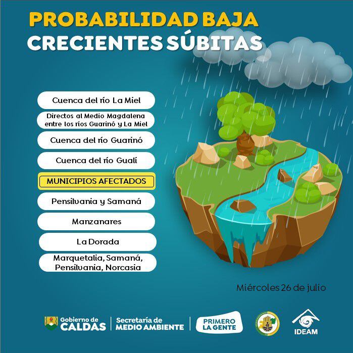 Piden a los habitantes de Caldas no bajar la guardia frente a las temperaturas