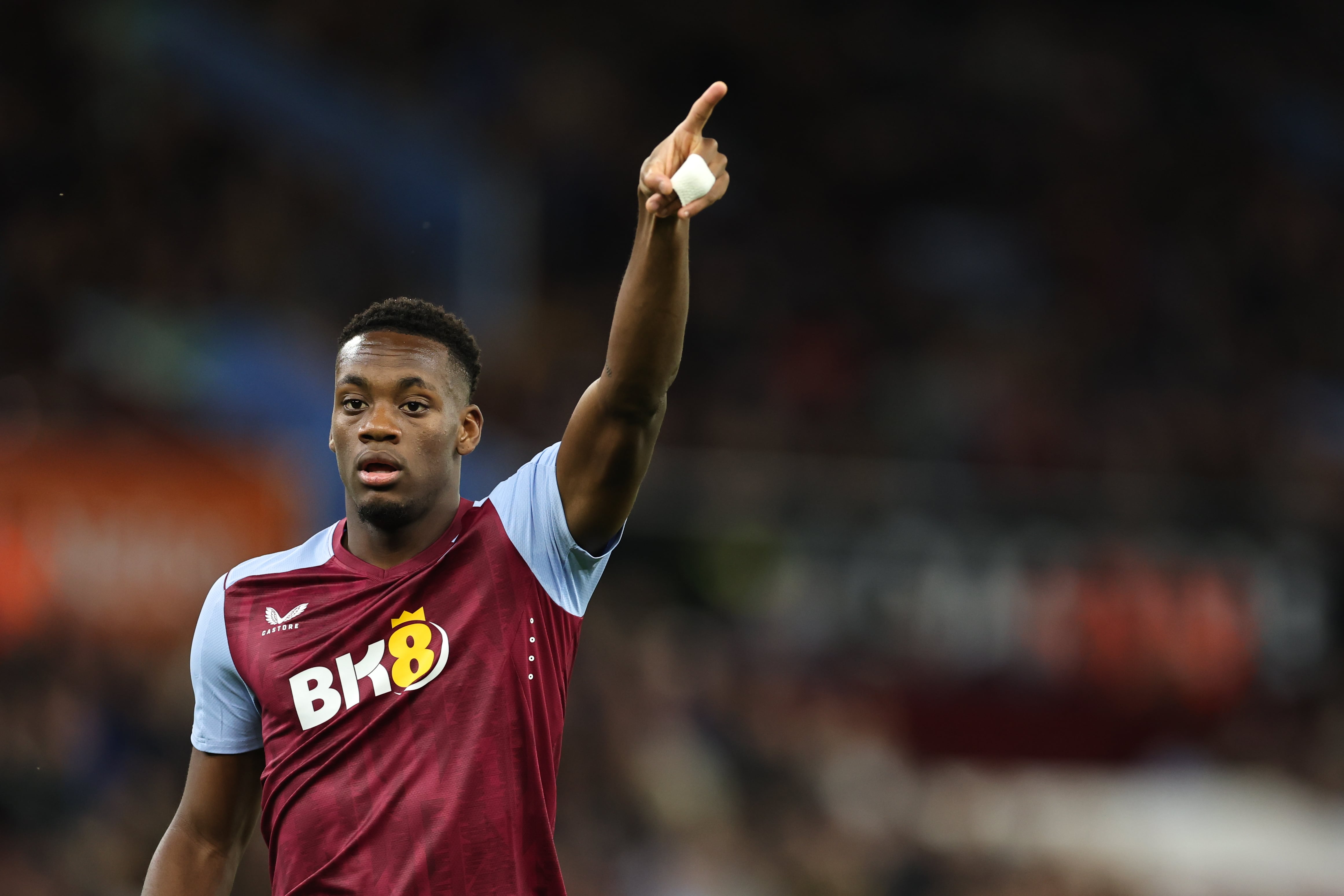 BIRMINGHAM, ENGLAND - SEPTEMBER 27: Jhon Duran of Aston Villa during the Carabao Cup Third Round match between Aston Villa and Everton at Villa Park on September 27, 2023 in Birmingham, England. (Photo by Matthew Ashton - AMA/Getty Images)