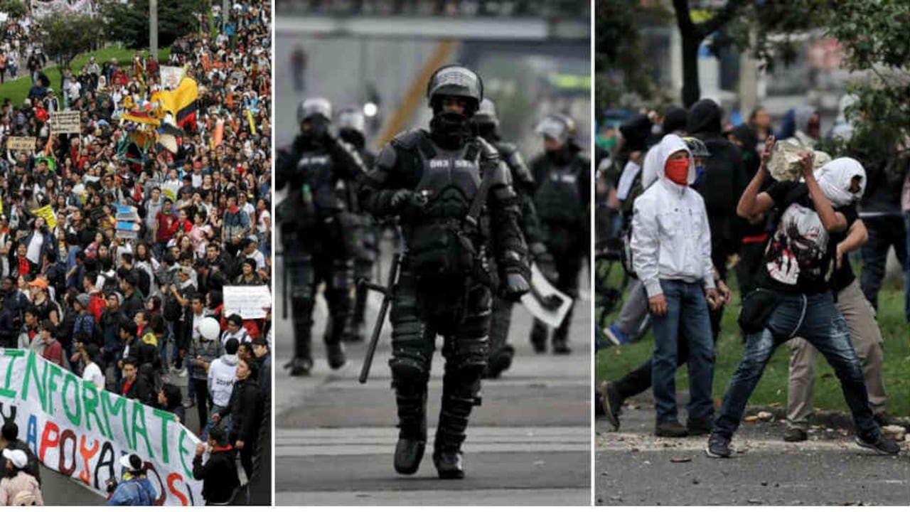 Piedras, gases lacrimógenos y expresiones pacíficas. tuvo la manifestación del 15 de noviembre.