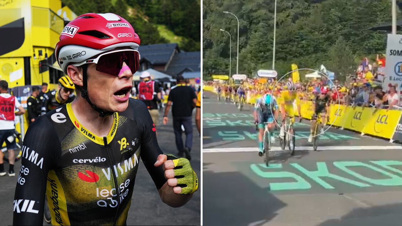 Jonas Vingegaard le dio la mano a su rival después de haberlo atacado en múltiples oportunidades.