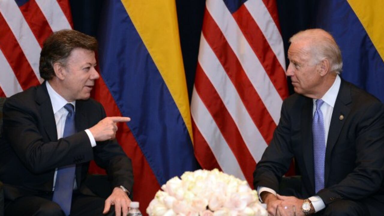 El expresidente Juan Manuel Santos y Biden, candidato demócrata a la presidencia de Estados Unidos