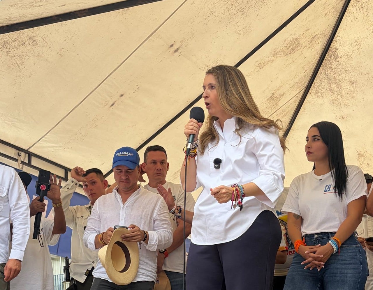 La candidata presidencial Paloma Valencia participó de un evento de campaña en Andes, Antioquia.