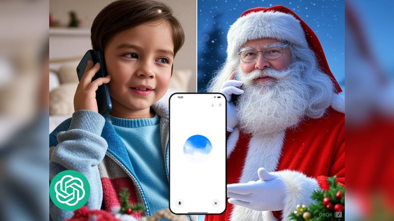 OpenAI permite a los usuarios de ChatGPT interactuar con Papá Noel mediante voz hasta enero.