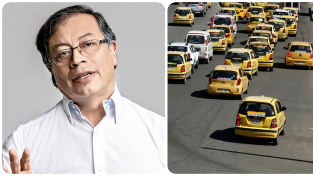 Presidente Gustavo Petro y taxistas
