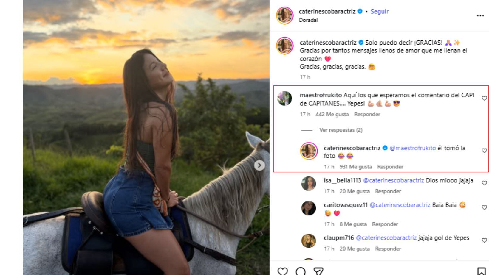 Caterin Escobar en Instagram