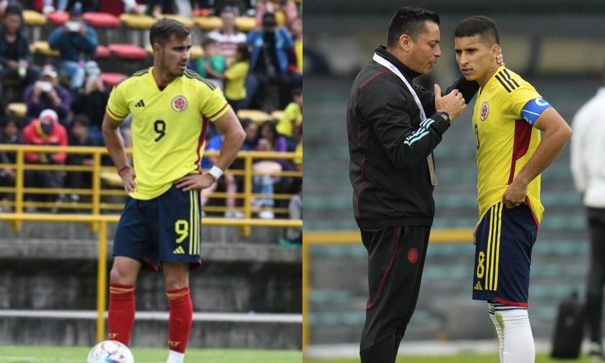 Tomás Ángel, Héctor Cárdenas y Gustavo Puerta. Selección Colombia sub-20. Foto: AP/Fernando Vergara//Instagram (@tomas_angel9)