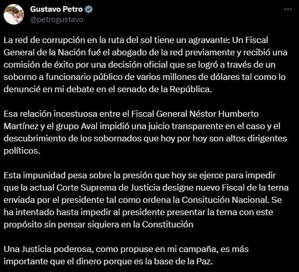 Presidente Petro sobre caso Odebrecht.
