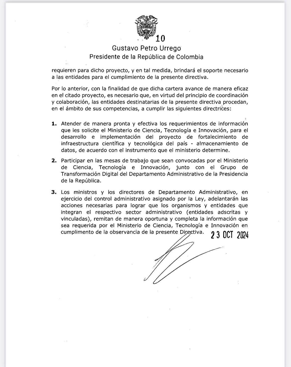 Directiva presidencial