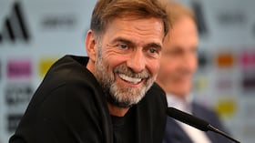 FRANKFURT AM MAIN, GERMANY - JULY 24: Juergen Klopp, Head Coach of Germany reacts during a DFB Press Conference at DFB-Campus on July 24, 2026 in Frankfurt am Main, Germany. (Photo by Christian Kaspar-Bartke/Getty Images) (Photo by Christian Kaspar-Bartke / GETTY IMAGES EUROPE / Getty Images via AFP)