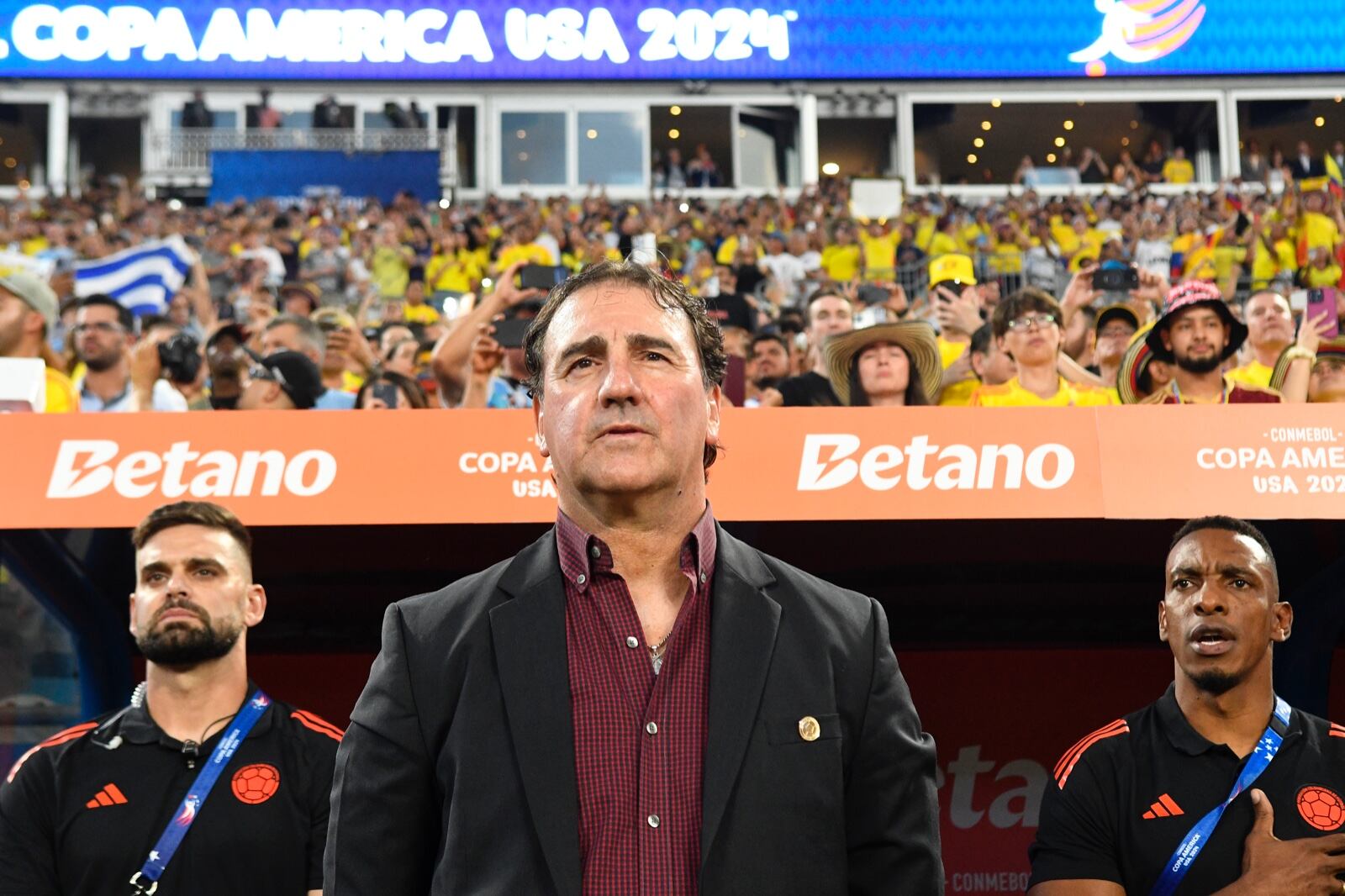Néstor Lorenzo, técnico de la Selección Colombia en un partido de la Copa América 2024.