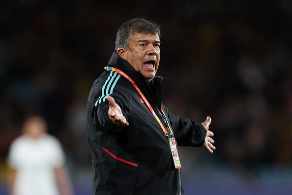 SYDNEY, AUSTRALIA - AUGUST 12: Nelson Abadia, Head Coach of Colombia, reacts during the FIFA Women's World Cup Australia & New Zealand 2023 Quarter Final match between England and Colombia at Stadium Australia on August 12, 2023 in Sydney / Gadigal, Australia. (Photo by Matt King - FIFA/FIFA via Getty Images)