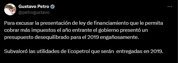 Cuando Gustavo Petro era congresista criticó al Gobierno de Iván Duque por presentar un presupuesto "desequilibrado".