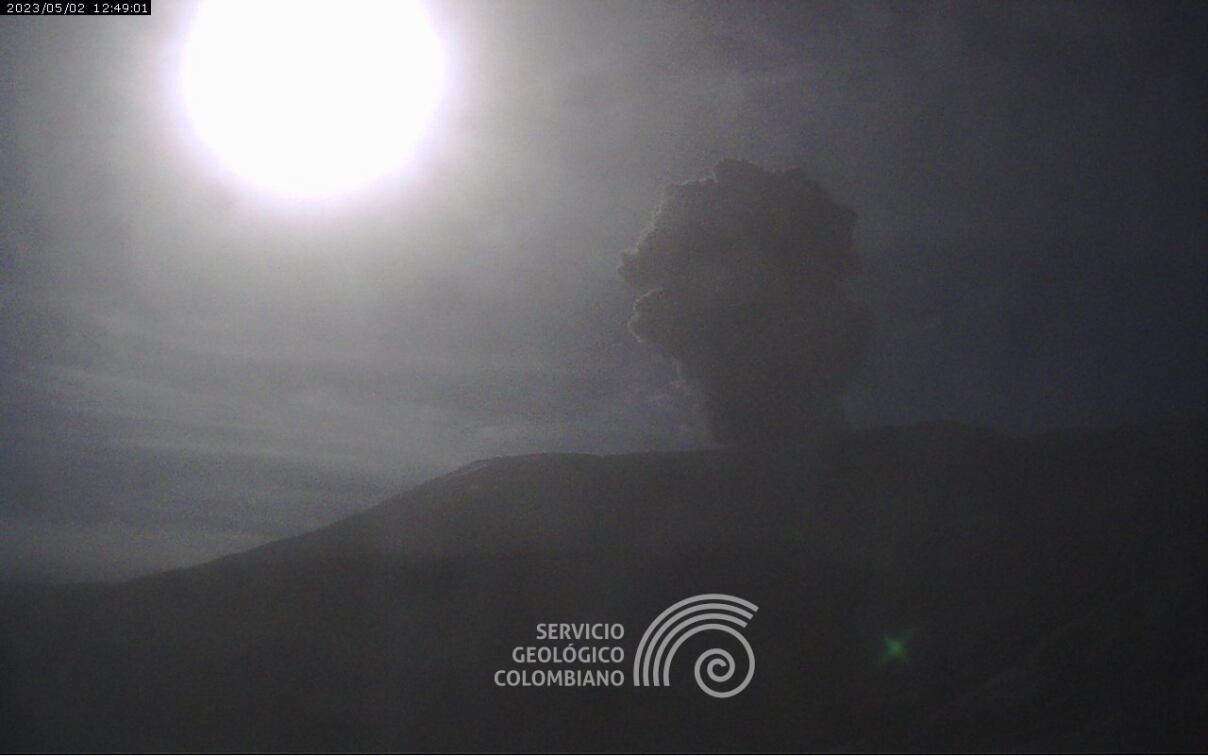 Panorámica del volcán Nevado del Ruiz en la mañana de este 2 de mayo.