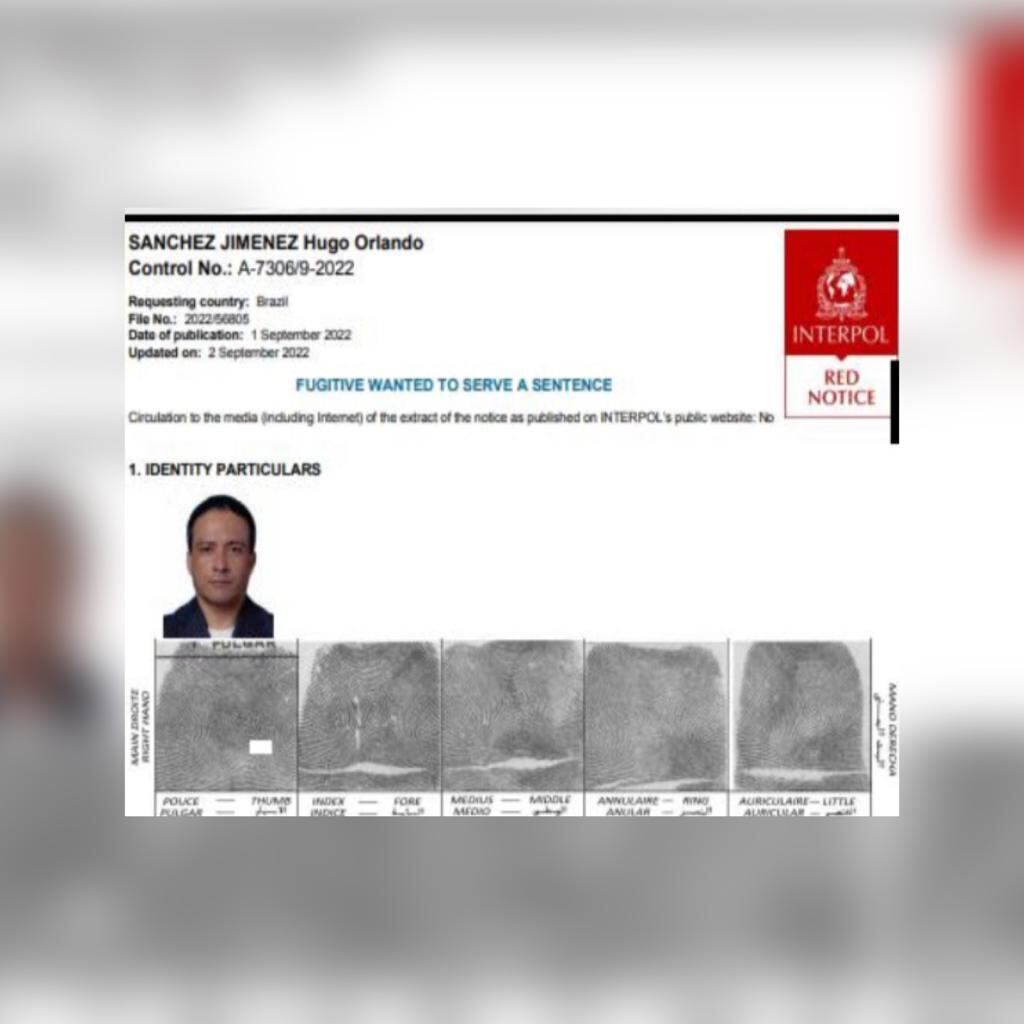 La circular de Interpol contra alias Romario.