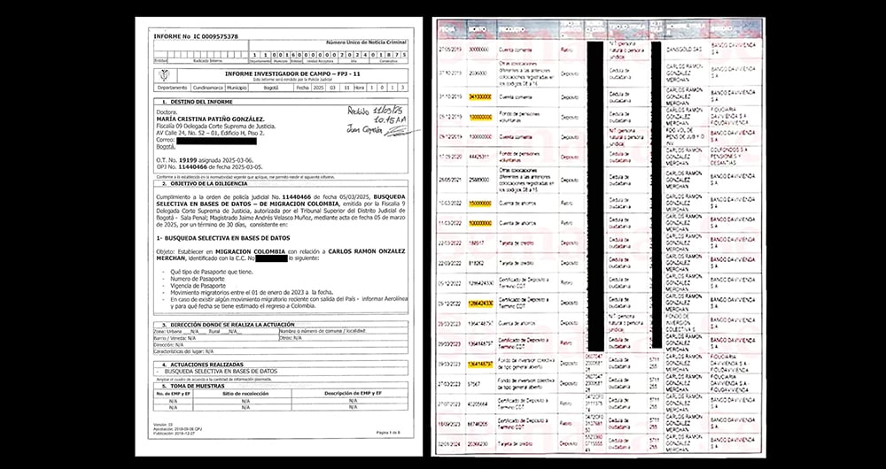 González salió del país.