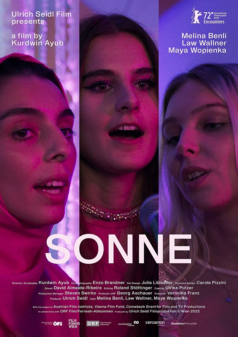 ‘Sonne’ (Sol), Austria. Drama. Sección Oficial Eurocine 2023. Nominaciones en el Berlin International Film Festival 2022: GWFF Best Feature Award y Mejor dirección, y en el European Film Awards 2022.