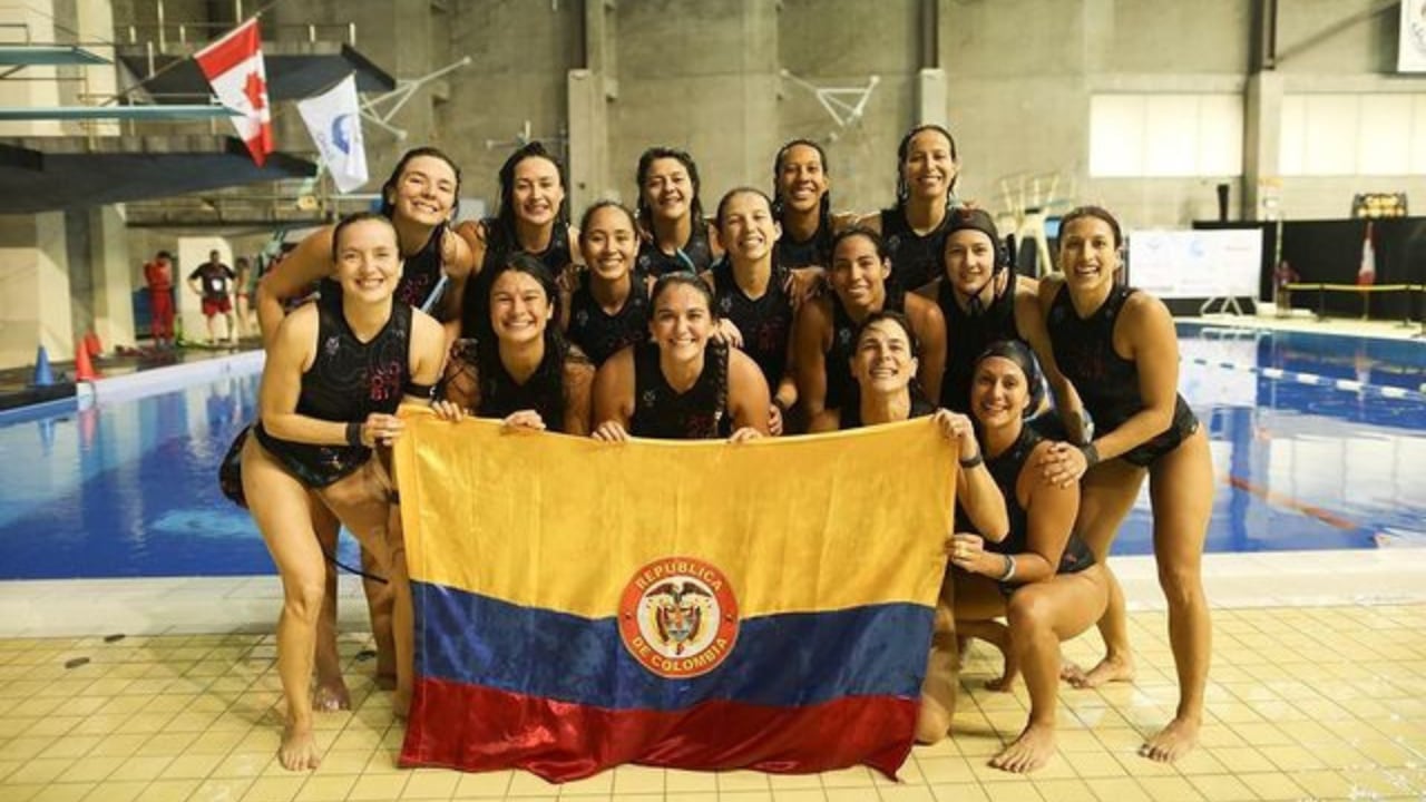 Selección Colombia de Rugby Subacuático en el Mundial 2023.