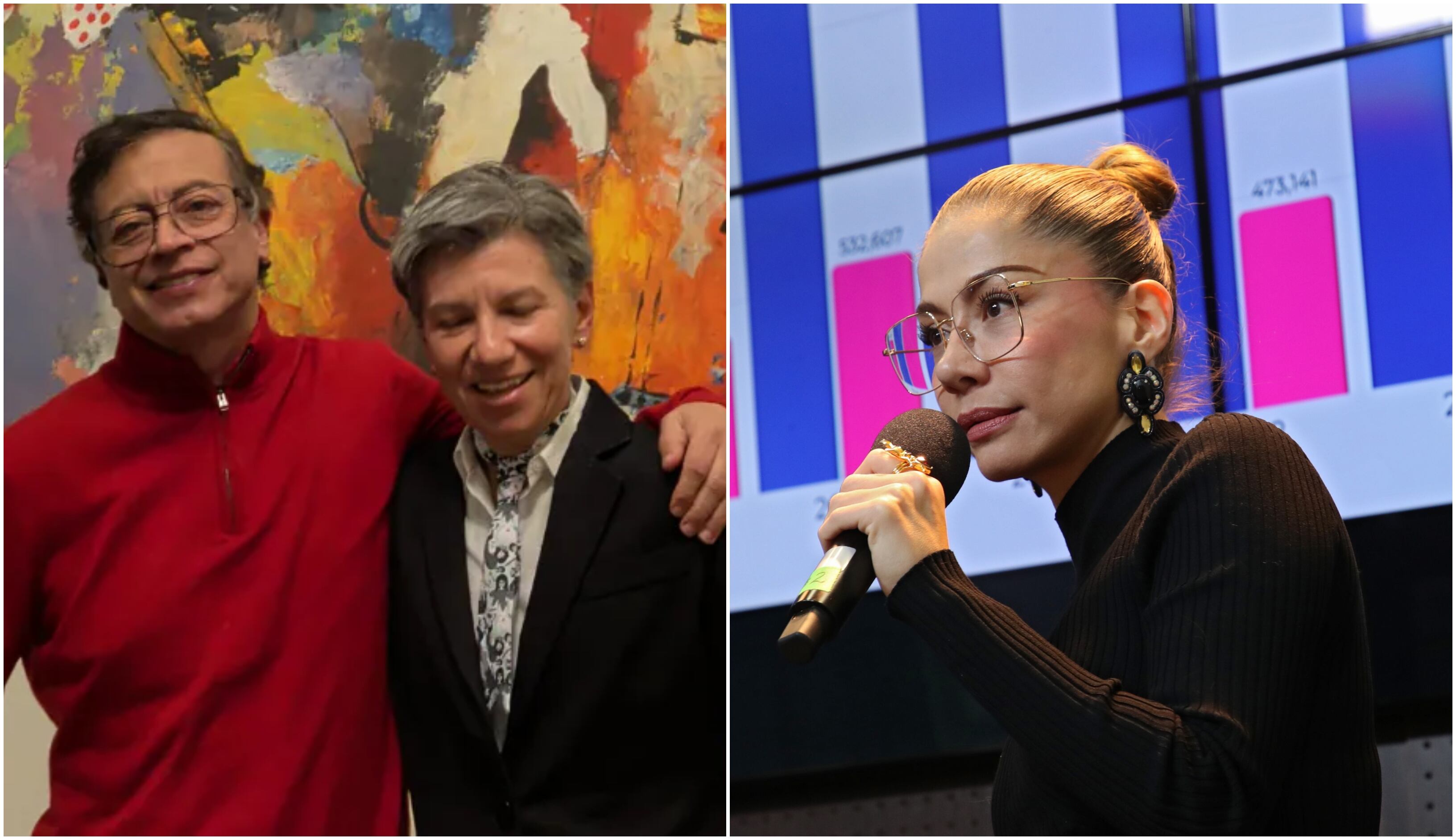 Gustavo Petro, Claudia López y Catherine Juvinao.