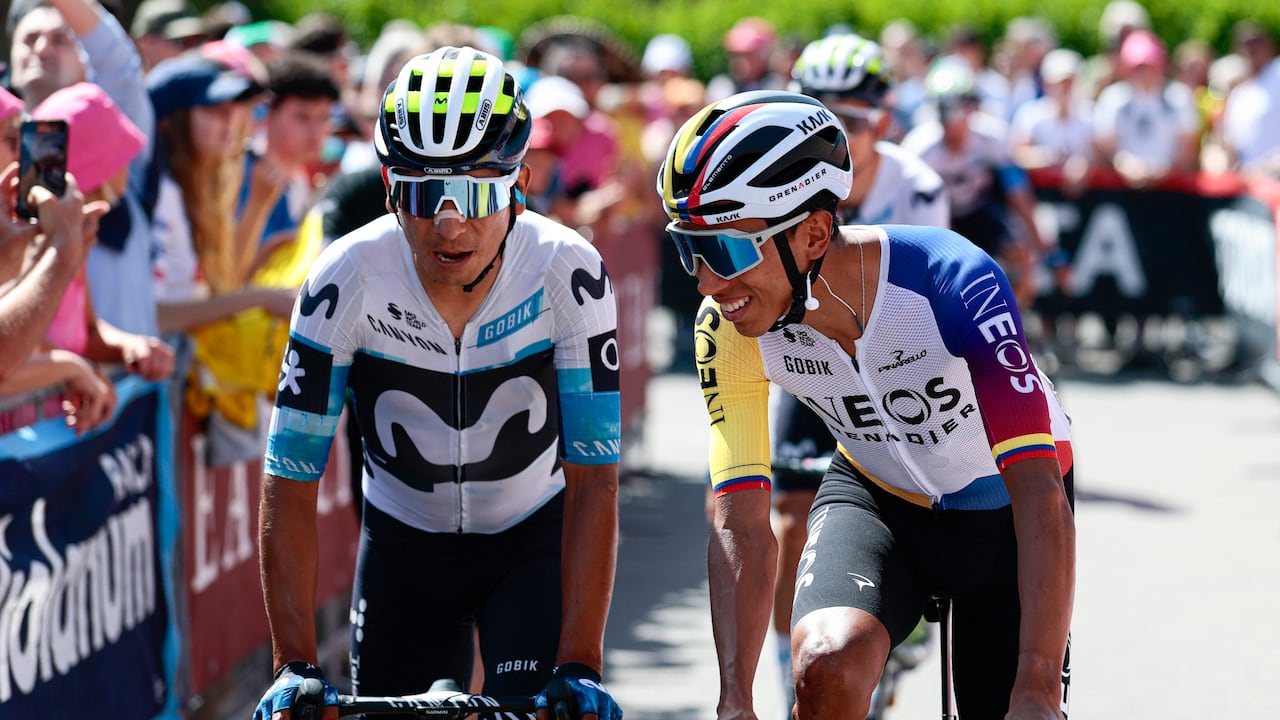 Nairo Quintana y Egan Bernal, históricos ciclistas colombianos.