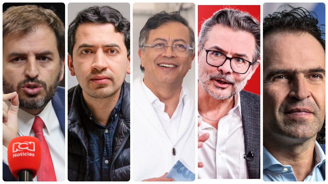 Andrés Forero, Daniel Briceño, Gustavo Petro, Alejandro Gaviria y Federico Gutiérrez.