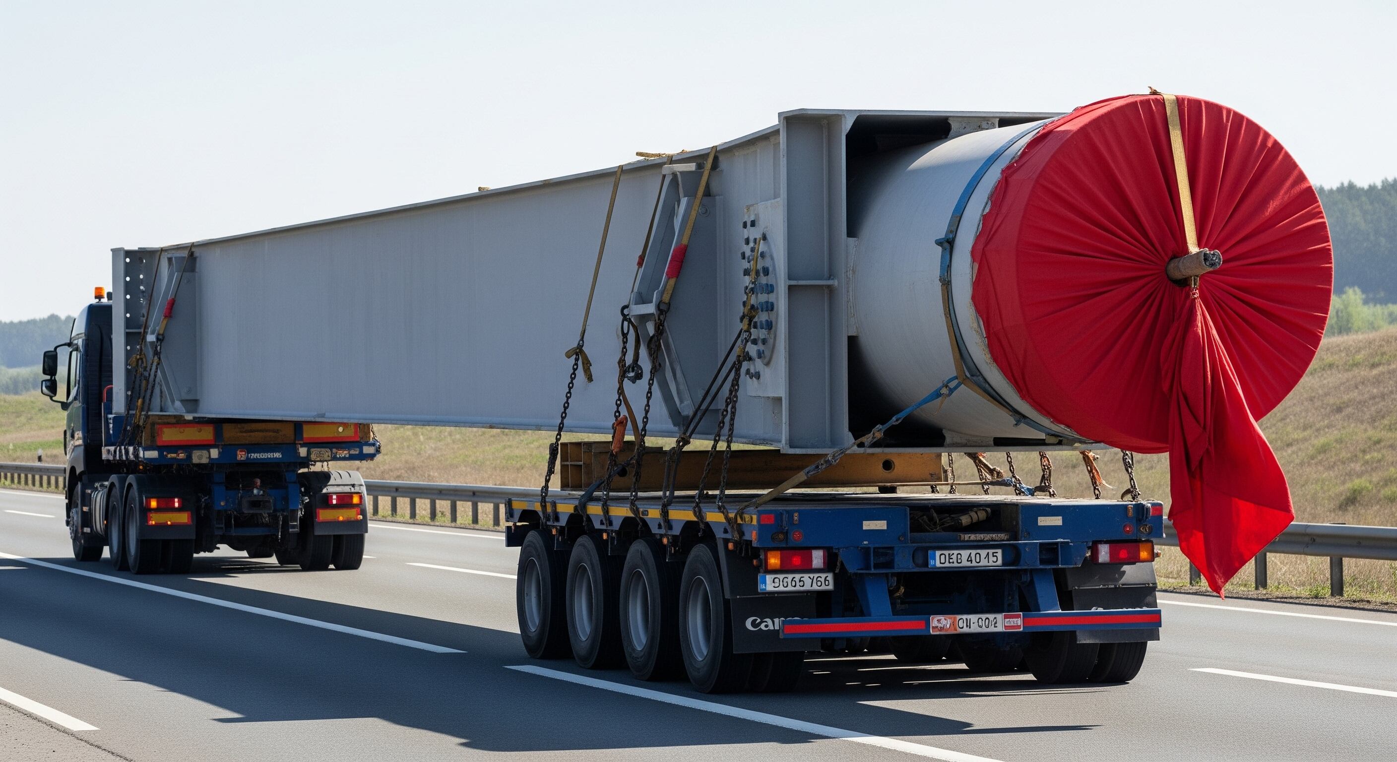 el trapo rojo es una señal para advertir que se transporta carga sobredimensionada.