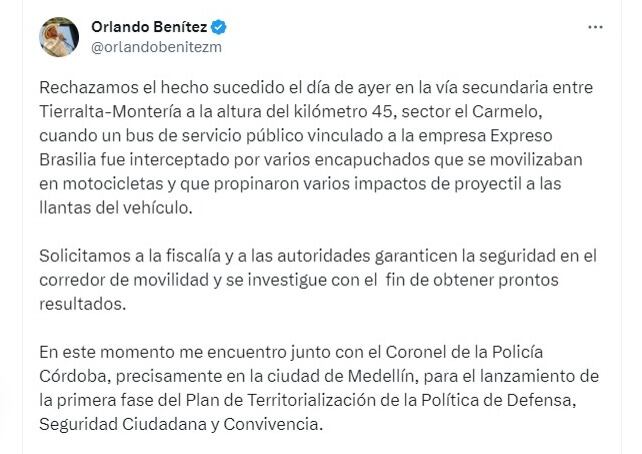 El gobernador de Córdoba rechazó lo sucedido.