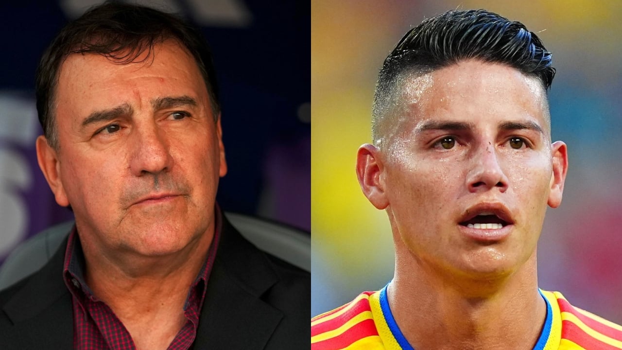 Néstor Lorenzo y James Rodríguez.