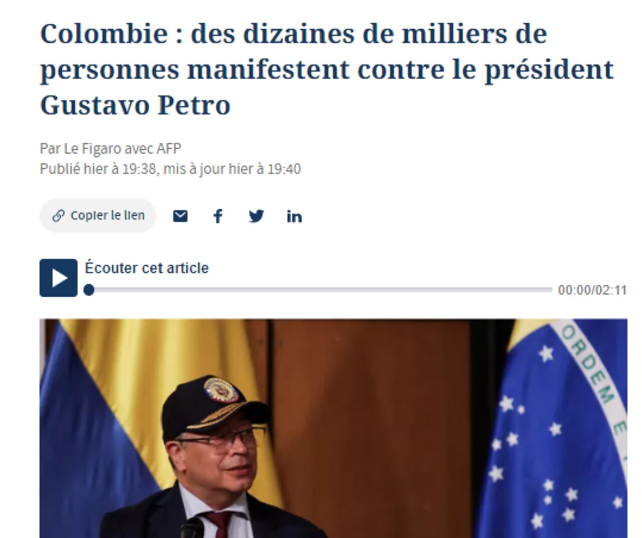 El diario francés Le Figaro también registró la marcha