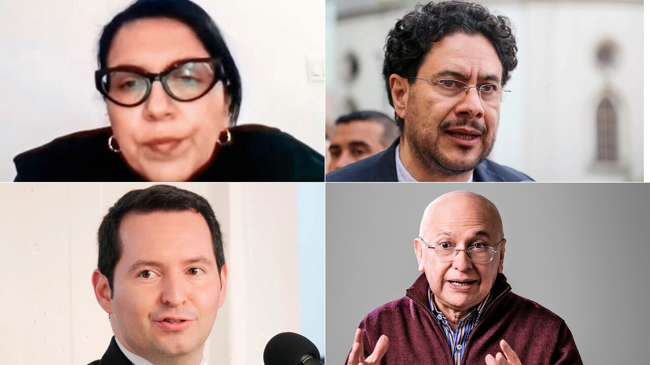 Deyanira Gómez, exesposa de Juan Guillermo Monsalve; Iván Cepeda, senador; Jorge Fernando Perdono, exvicefiscal y Eduardo Montealegre, ministro de Justicia.