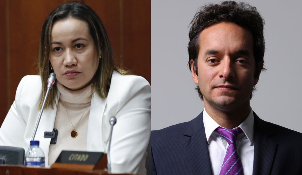 La ministra de Salud, Carolina Corcho, y el economista Alberto Bernal.