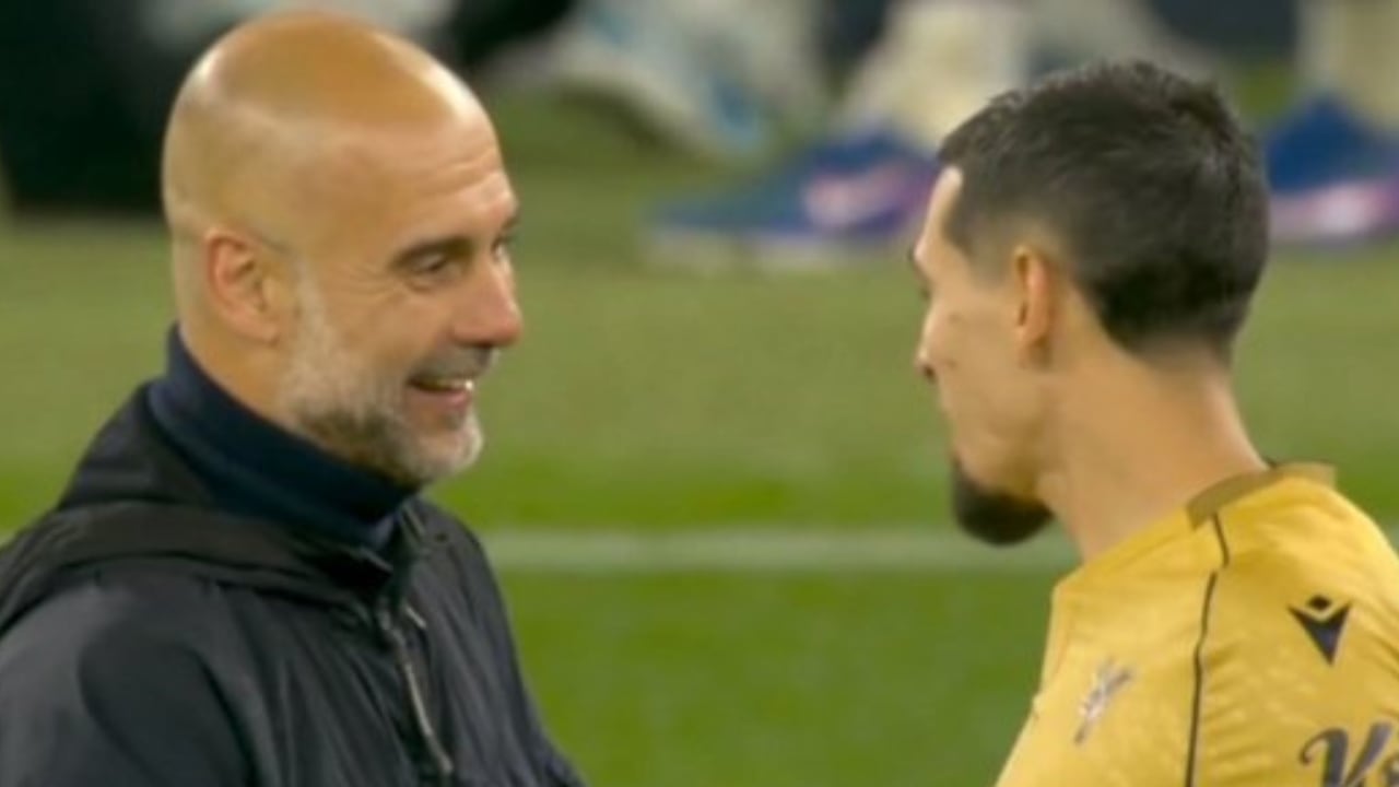 Pep Guardiola y Daniel Muñoz