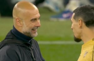 Pep Guardiola y Daniel Muñoz