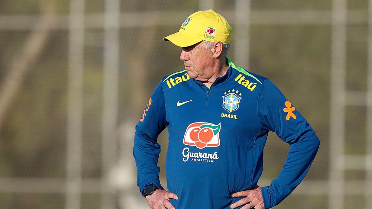 Ancelotti con la selección de Brasil.