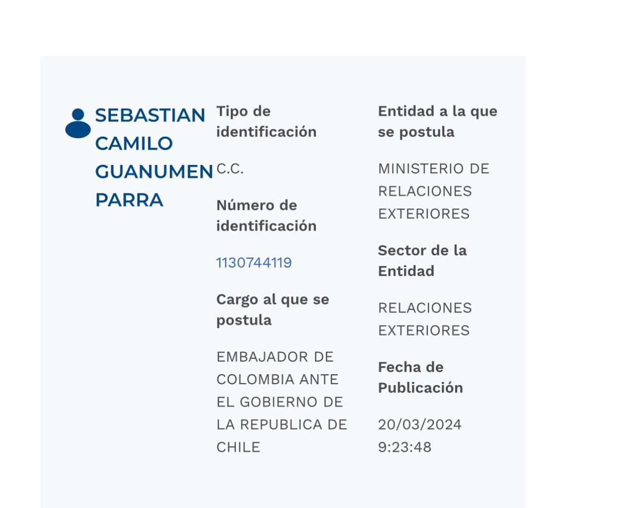 Hoja de vida Sebastián Guanumen