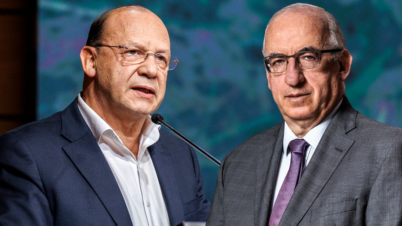 Germán Ávila y Leonardo Villar. Montaje realizado con uso de la IA, con fotos del Banco de la República (Youtube)