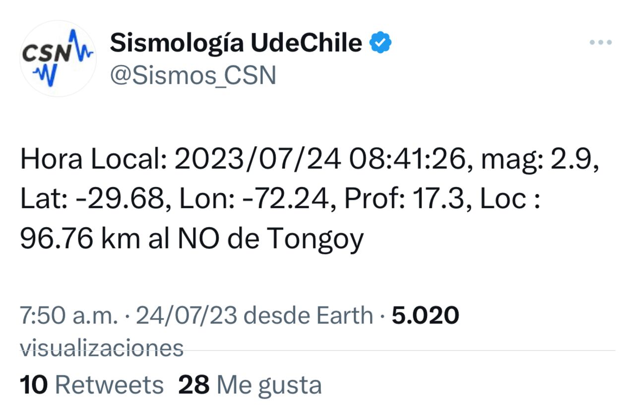 Temblor Chile