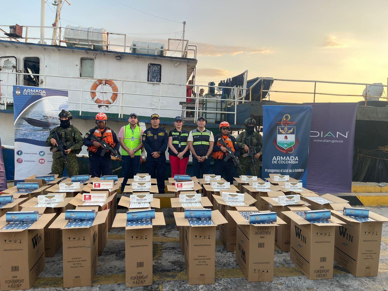 Incautan impresionante cargamento de cigarrillos de contrabando, avaluado en más de $12 mil millones