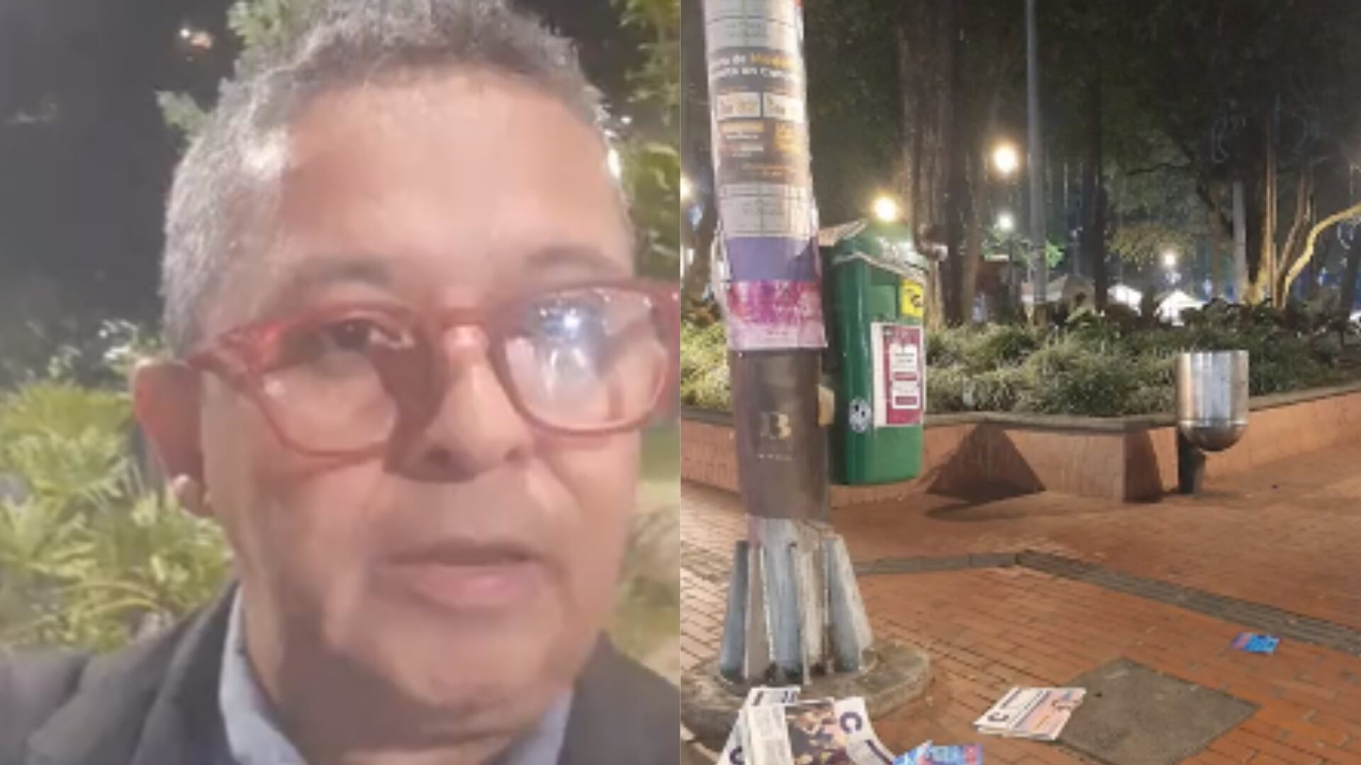 El periodista se quejó por los periódicos que estaban en el suelo.